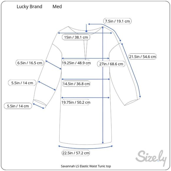 Lucky Brand Savannah Boho Chic Floral Tunic Top Button Details Elastic Waist Med - Picture 15 of 15